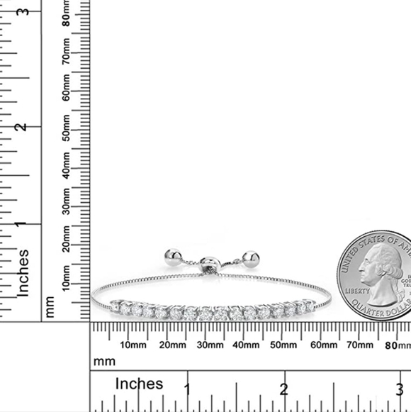 1.6ct Diamond Tennis Adjustable Bracelet Women Moissanite Anniversary Gift - Picture 4 of 5